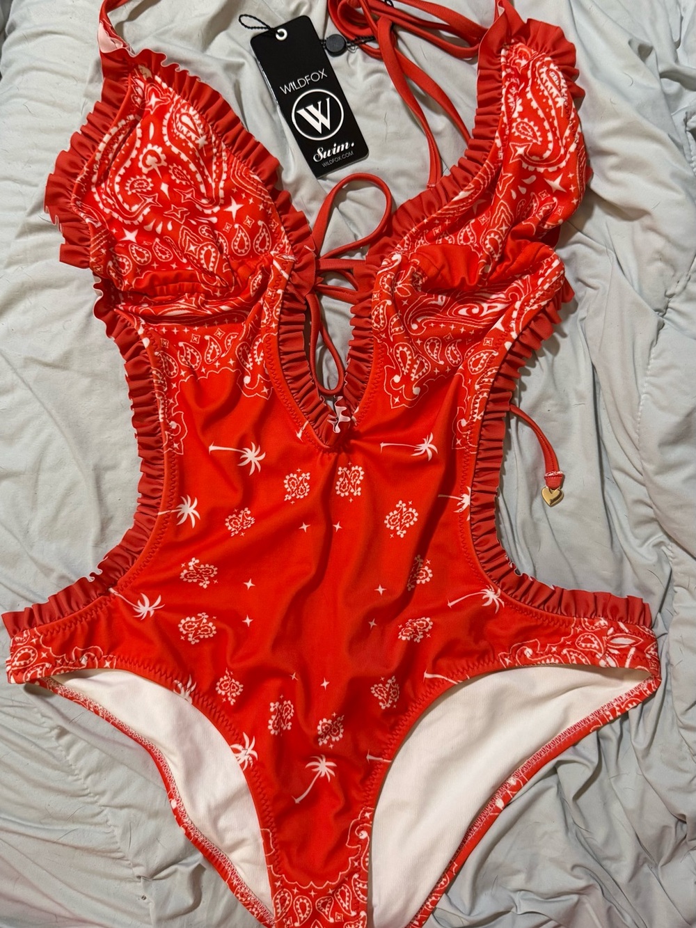 Wildfox Red Paisley women’s One-Piece Swimsuit